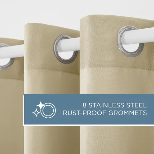 Vista 119 de TOWN & COUNTRY BASICS Cabana Cortinas Sólidas de Peso Pesado para Interiores y Exteriores, Opacidad de Filtrado de Luz con Parte Superior de Ojales