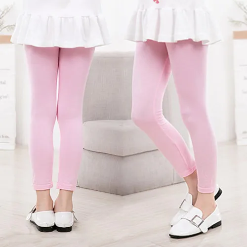 Vista 7 de EEZYCHOIC Paquete de 6 leggings básicos para niñas, de algodón, suaves, sin pies, elásticos, para niñas