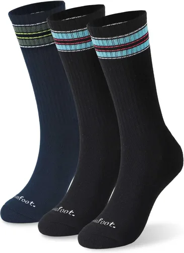 Vista 16 de MONFOOT 3-8 pares de calcetines deportivos acolchados para mujeres y [Sólido] Negro (8 Pares)