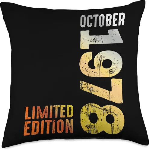 Vista 4 de Desde octubre de 1978 Retro 1978 Vintage 1978 Octubre Throw Pillow