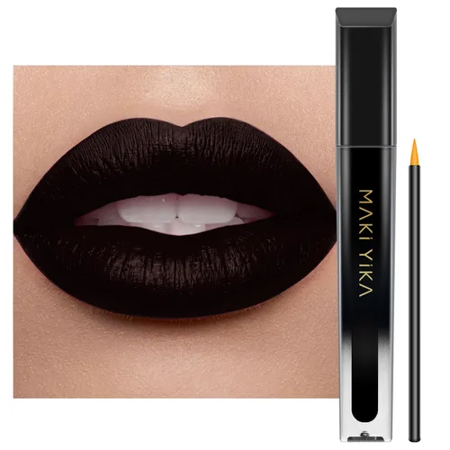 Vista 53 de MAKI YIKA Juego de 3 lápices labiales líquidos mate, color negro y rojo Negro/Rojo Oscuro/Desnudo