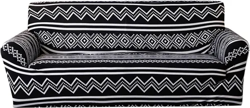 Vista 13 de MBROS Funda de sofá de alta elasticidad, funda de sofá con estampado de elastano de 1/2/3/4 plazas, protector de muebles suave y lavable para sala