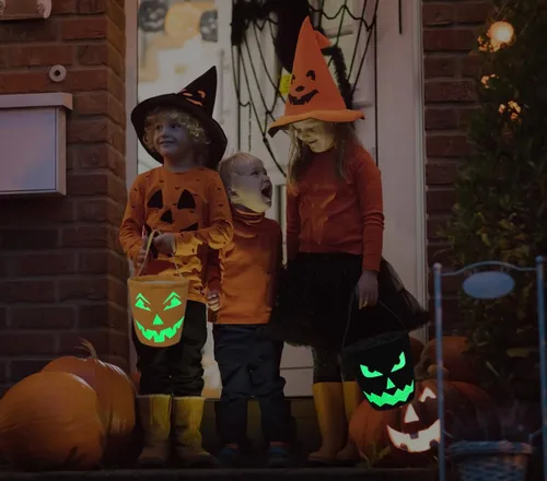 Vista 5 de 2 bolsas de dulces multiusos para Halloween con diseño de calabaza