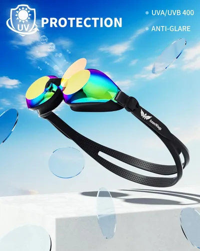 Vista 3 de Gafas de Natación para Mujeres y Hombres, Kit para Adultos, Antiempañamiento UV sin Fuga - Gafas de Natación HD Mejoradas para Carreras para Hombres