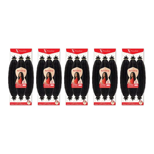 Vista 4 de X-Pression Braid Outre - Trenzas de ganchillo X-Pression Twisted Up 3X Springy Afro Twist de 16 pulgadas (paquete de 5, 1)