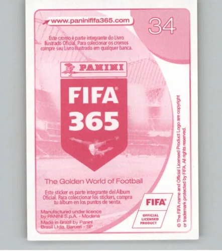 Vista 2 de 2016-17 Panini FIFA 365 Pegatinas Central/Sudamérica #34 Israel Jiménez Tigres UANL - Adhesivo oficial de álbum de fútbol en estado crudo