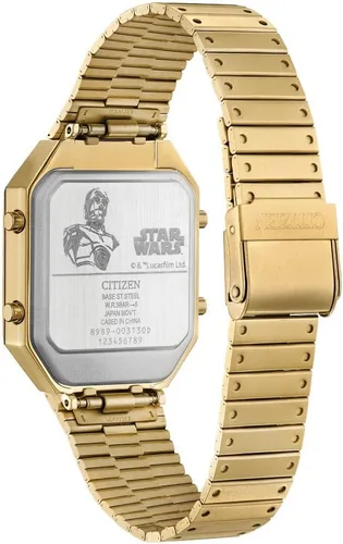 Vista 6 de Citizen Star Wars Vintage Ana-Digi Reloj de cuarzo de acero inoxidable para hombre, rectangular