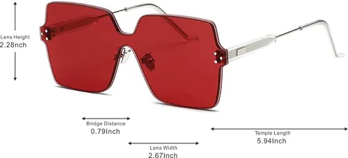 Vista 2 de J&L Gafas Moda Rimless Una Pieza Lente Transparente Color Candy Gafas De Sol 1888