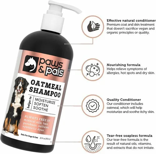 Vista 2 de Champú y acondicionador para perros, de la marca Paws & Pals, 20 onzas, Transparente