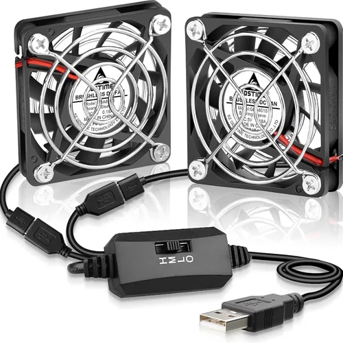 Vista 11 de GDSTIME Ventiladores USB duales de 1.575 in con control de 3 velocidades 5V