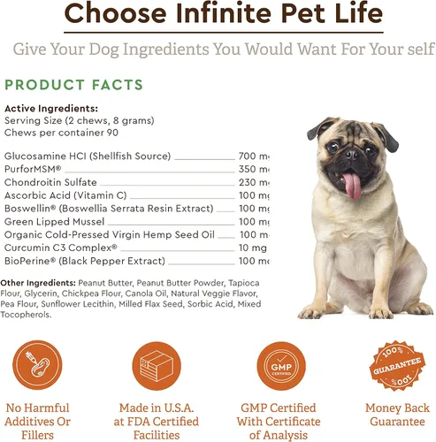 Vista 8 de IPL Ultimate Suplemento para cadera y articulaciones para perros Alivia el dolor, revitaliza el cartílago y desarrolla la salud muscular