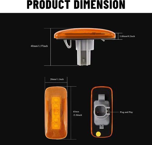 Vista 5 de Luces LED de marcador lateral de guardabarros de cama trasera para camiones Dodge 2010-2017 y Ram 2011-2016 Dually de doble rueda, guardabarros