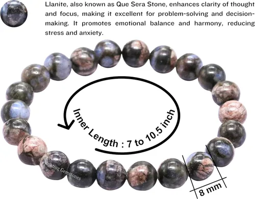 Vista 777 de Amazing Gemstone Crystal Bracelet for Women Men's Gifts - Protection Healing Crystal Bracelet - 8mm Gemstone Beaded Stretchable Bracelet Pulseras