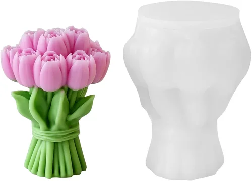 Vista 12 de Moldes de silicona para velas de ángel rosa, molde de fundición de resina para hacer velas de bricolaje, yeso de arcilla polimérica