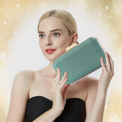 Vista 5 de YAPAIOU Bolso de mano de noche brillante para mujer, bolso de mano con purpurina de diamantes de imitación, bolso de boda, bolso de cóctel y fiesta