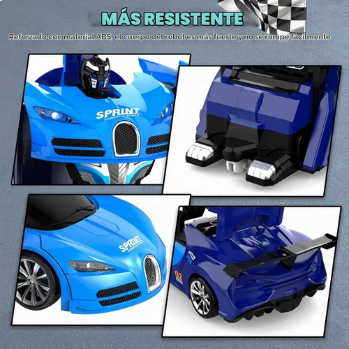 Vista 8 de Carro de control remoto, transformación con un clic en robot, carro de juguetes transformable para niños, deformación suave, modo demostración