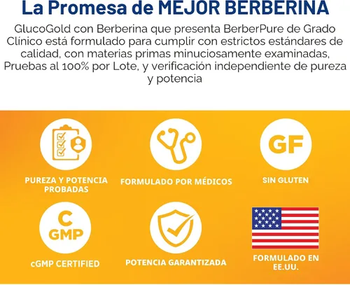 Vista 6 de DOCTORS' PREFERRED GlucoGold with Berberine, Cinnamon & Chromium 90 Tablets