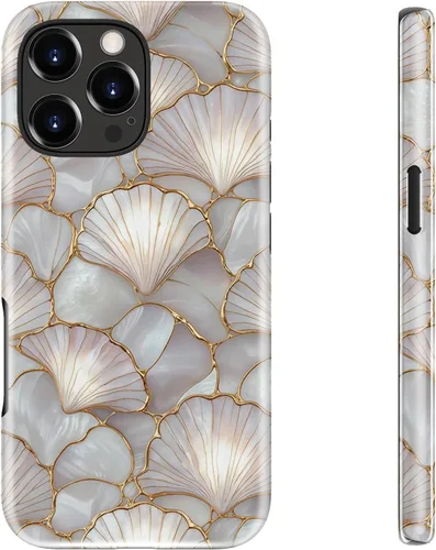Vista 89 de bemal Funda para iPhone 12 Mini, estética, vintage, floreciente, peonía, concha, femenina, compatible con MagSafe, moderna, única, moderna, moderna