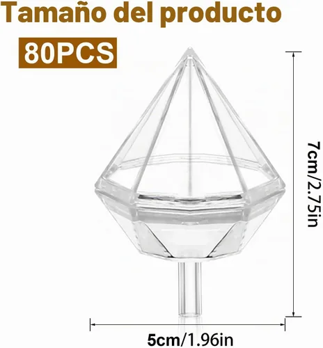 Vista 2 de Soporte de caja de chocolate transparente, 80 Uds., soporte de plástico para ramo de bolas de chocolate, soporte de embalaje de flores para fiesta