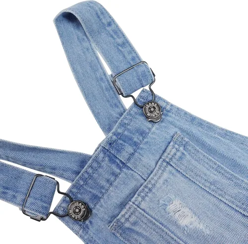 Vista 3 de KIDSCOOL SPACE Pantalones cortos de verano para niñas pequeñas y grandes, elásticos, rasgados