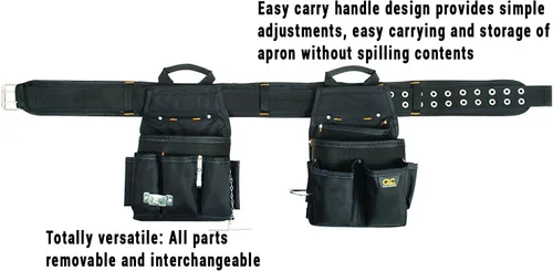 Vista 3 de CLC Custom Leathercraft 5609 - Cinturón de herramientas combinado eléctrico de 3 piezas, 20 bolsillos, negro, 29-46 pulgadas