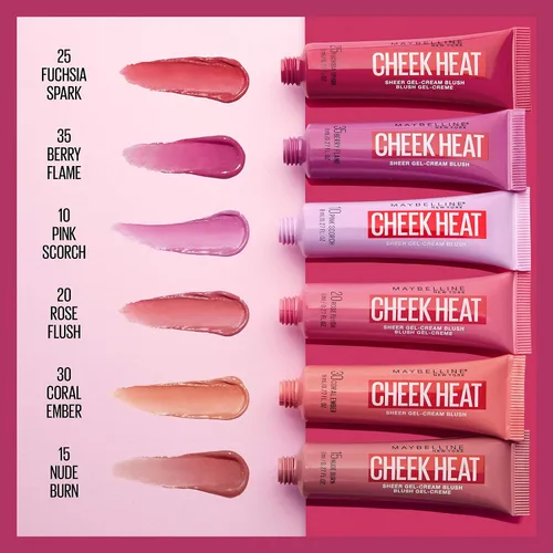Vista 3 de Maybelline Cheek Heat Rubor en Gel-Crema, Maquillaje Ligero, Sensación Transpirable, Toque Sutil de Color, Aspecto Natural, Acabado Luminoso, Sin
