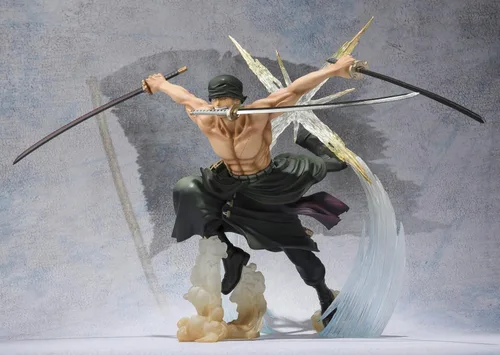 Vista 4 de TAMASHII NATIONS Bandai Figuarts Zero Roronoa Zoro Battle Version Rengoku Onigiri Figura de acción