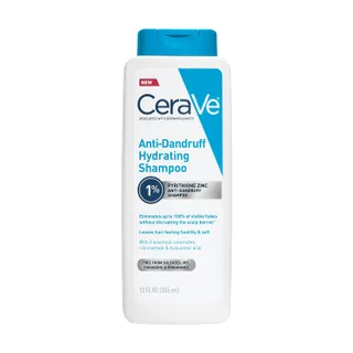CeraVe Champú hidratante anticaspa, tratamiento de caspa de zinc piritiona al 1% con ceramidas, niacinamida y ácido hialurónico, ayuda a eliminar