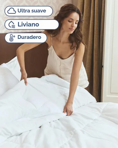 Vista 4 de Comforter Twin Size - Down Alternative Duvet Insert - White, 68" x 88" 01-Blanco