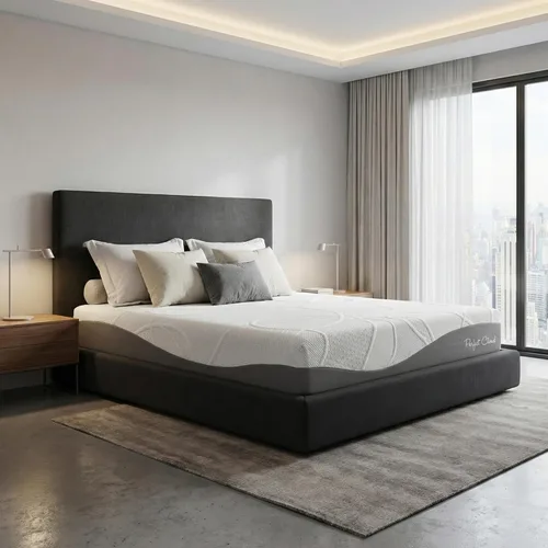 Vista 8 de Colchón de espuma de memoria Gel-Max UltraPlush de 10 pulgadas, diseño chulo, de Perfect Cloud, Memory Foam, Blanco, gris Cooling gel memory foam