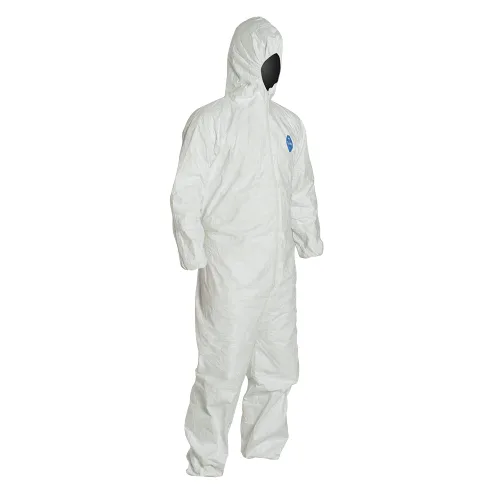 Vista 4 de DuPont Tyvek 400 TY127S - Overol protector desechable con capucha y puño elástico talla XL 25 unidades color blanco