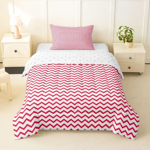 Vista 29 de Manfei Geometric Triangle Twin Size Bedding Set with 1 Pillowcase - Triangles Bedding Set for Kids Boys Girls Bedroom,Modern Simple 2 Pieces All