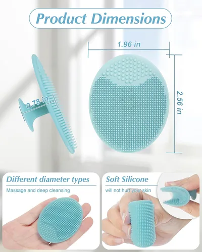 Vista 2 de Exfoliante facial, 8 unidades de silicona para mujeres, cepillo de limpieza facial, almohadilla de poros para acné para limpieza profunda, cuidado