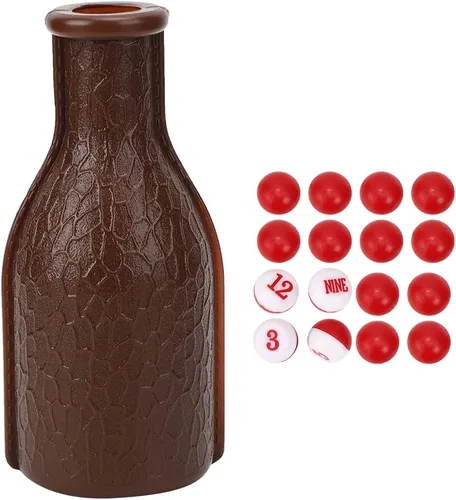 Vista 9 de Botella agitadora de billar con 16 bolas de dados digitales numeradas Tally para billar, accesorios de billar (negro)