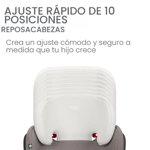 Vista 8 de Britax Highpoint - Asiento elevador de posicionamiento con cinturón y sin espaldar, SafeWash, gris ombré