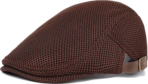 Vista 16 de DIYDECAL Sombrero de verano de malla transpirable para hombre, ajustable, boina de hiedra, gorra plana Gris claro