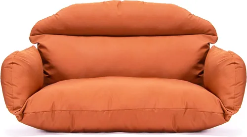 Vista 6 de LeisureMod Cojín colgante para silla de huevo para 2 personas, naranja oscuro, secado rápido, resistente a la intemperie, relleno de algodón suave