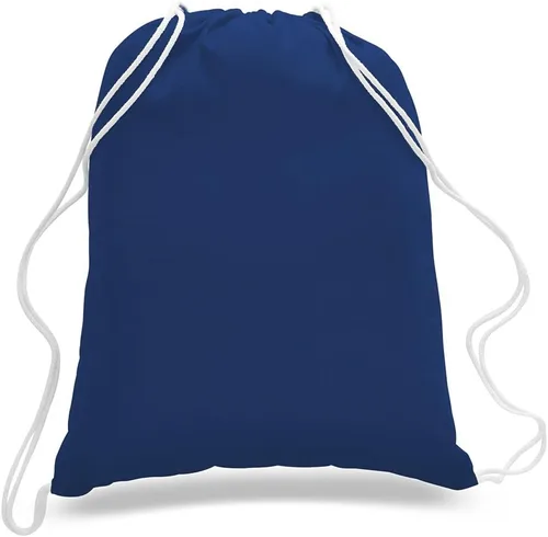 Vista 15 de ToteBagFactory Paquete de 6 mochilas de lona de algodón con cordón: blanco, liso, tela reutilizable, 14 pulgadas de ancho x 18 pulgadas de alto