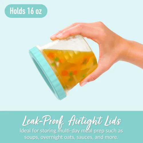 Vista 3 de Bentgo Prep - 20 piezas de 16 fl oz Recipientes de plástico para deli con tapas a prueba de fugas, almacenamiento de alimentos para preparación