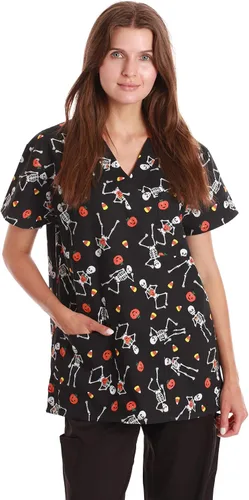 Vista 24 de Just Love - Tops de trabajo festivos para mujer Aqua - Luna y estrellas