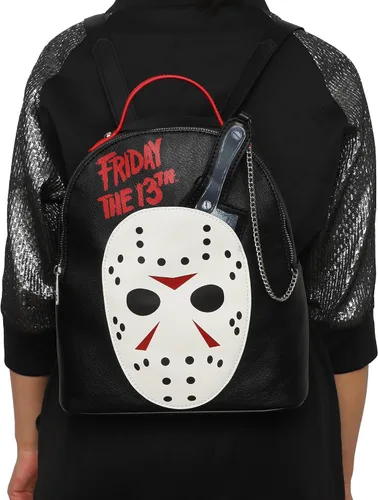 Vista 3 de Friday The 13th Jason Mask - Mini mochila de 11 pulgadas con carnicero extraíble, Multi colorido, Personalizado
