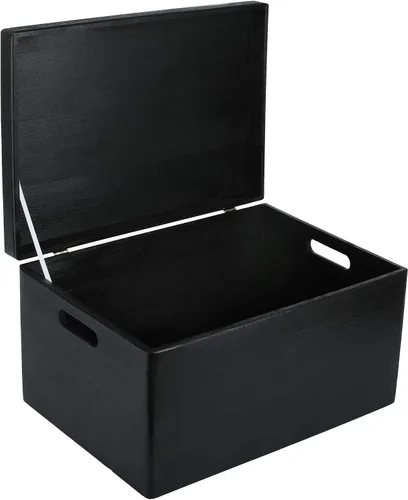 Vista 20 de Creative Deco Caja de almacenamiento grande de madera con tapa con bisagras 11.8 x 7.87 x 5.51 pulgadas (+-0.5) Caja de regalo sin acabar, lisa