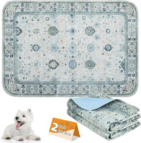 Vista 28 de KOOLTAIL Almohadillas lavables para orina de perros, paquete de 2 almohadillas de entrenamiento súper absorbentes reutilizables impermeables