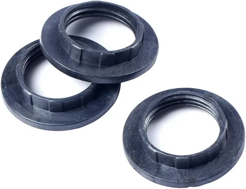 Vista 2 de 3 unids negro luz sombra collar anillo adaptador lámpara bombilla titular para lámpara E14 pantalla