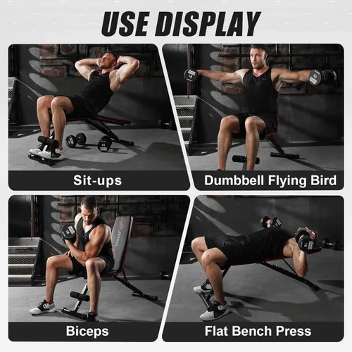 Vista 6 de Weight Bench Press, Adjustable Workout Benches for Home Gym Dumbbell Exercise, 800 LB Stable Incline Decline Bench for Full Body Workout, 2 Sec Fast