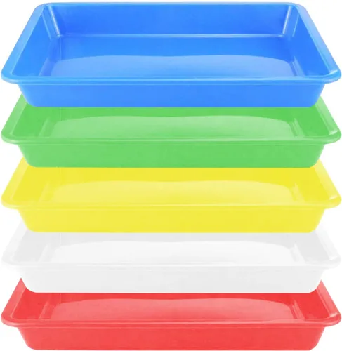 Vista 8 de Bandejas de arte de plástico, 5 piezas apilables para actividades y manualidades, bandeja de joyería para proyectos de bricolaje, pintura, cuentas