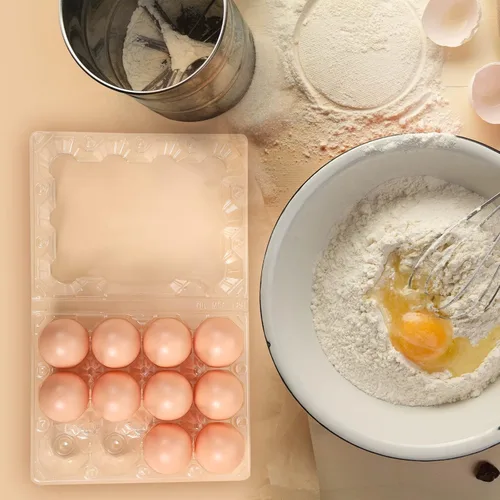 Vista 3 de Zubebe 200 Piezas Cartones de Huevos de Plástico Transparente - Bandeja Vacía a Granel para Pollos que Sostiene de Forma Segura para Granja Negocio