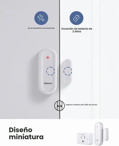 Vista 5 de Zoiinet Salida del sensor de puerta, mini sensor inalámbrico de ventana