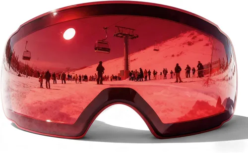 Vista 13 de Innerking Gafas de esquí intercambiables, gafas de nieve con lente magnética, gafas de snowboard antivaho OTG para mujeres, hombres, adultos