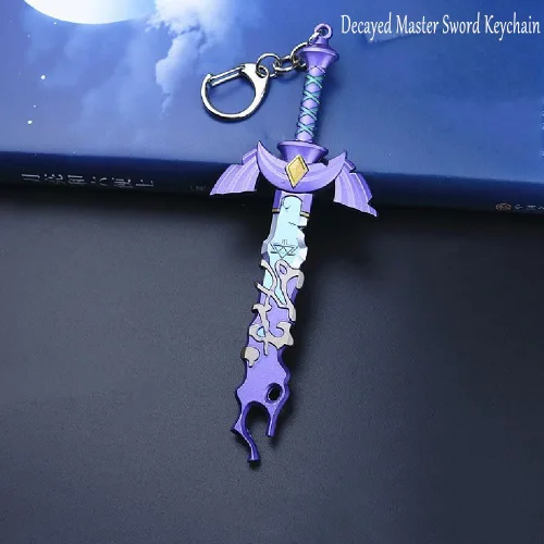 Vista 9 de MEETCUTE Decayed MasterSword - Llavero de espada genial para hombres y mujeres Legend of Zeld the Tears Kingdom MasterSword - Llavero para cosplay